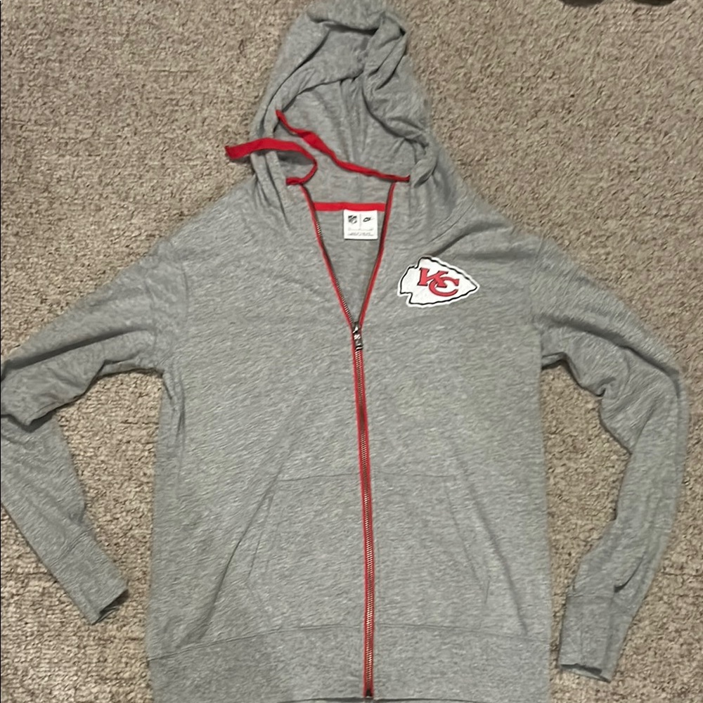 Women’s Nike Gray and Red Kansas City Chiefs Zip-Up